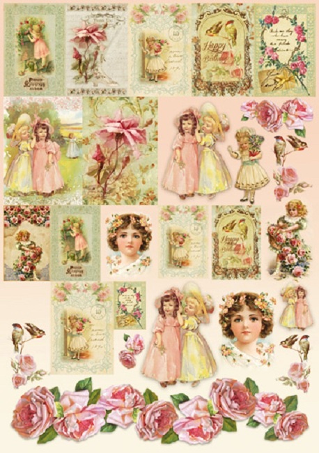Декупажные карты Викторианские девочки и розы, Stamperia DFG423 купить